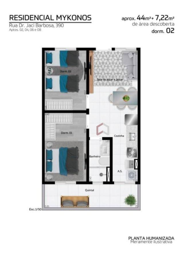 Apartamento à venda com 2 quartos, 43m² - Foto 5